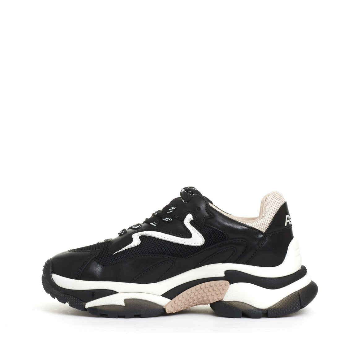 Ash Black Leather And Fabric Sneakers With Chunky Sole