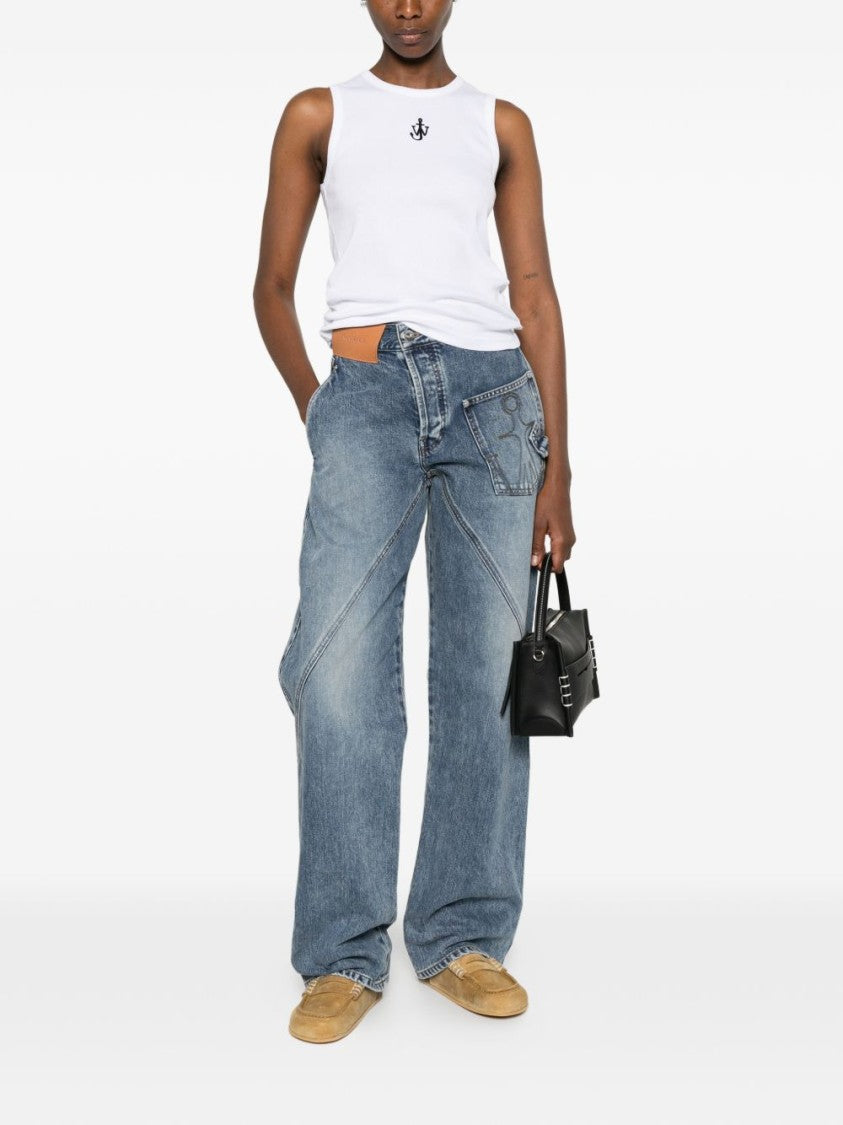 J. W. Anderson Relaxed Wide-Leg Embroidered Jeans