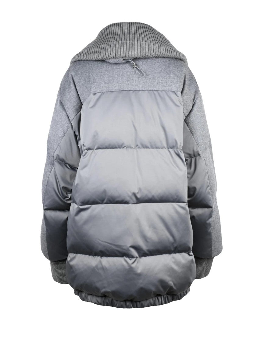 Duno Grey Wool-Blend Quilted Blanca Overcoat
