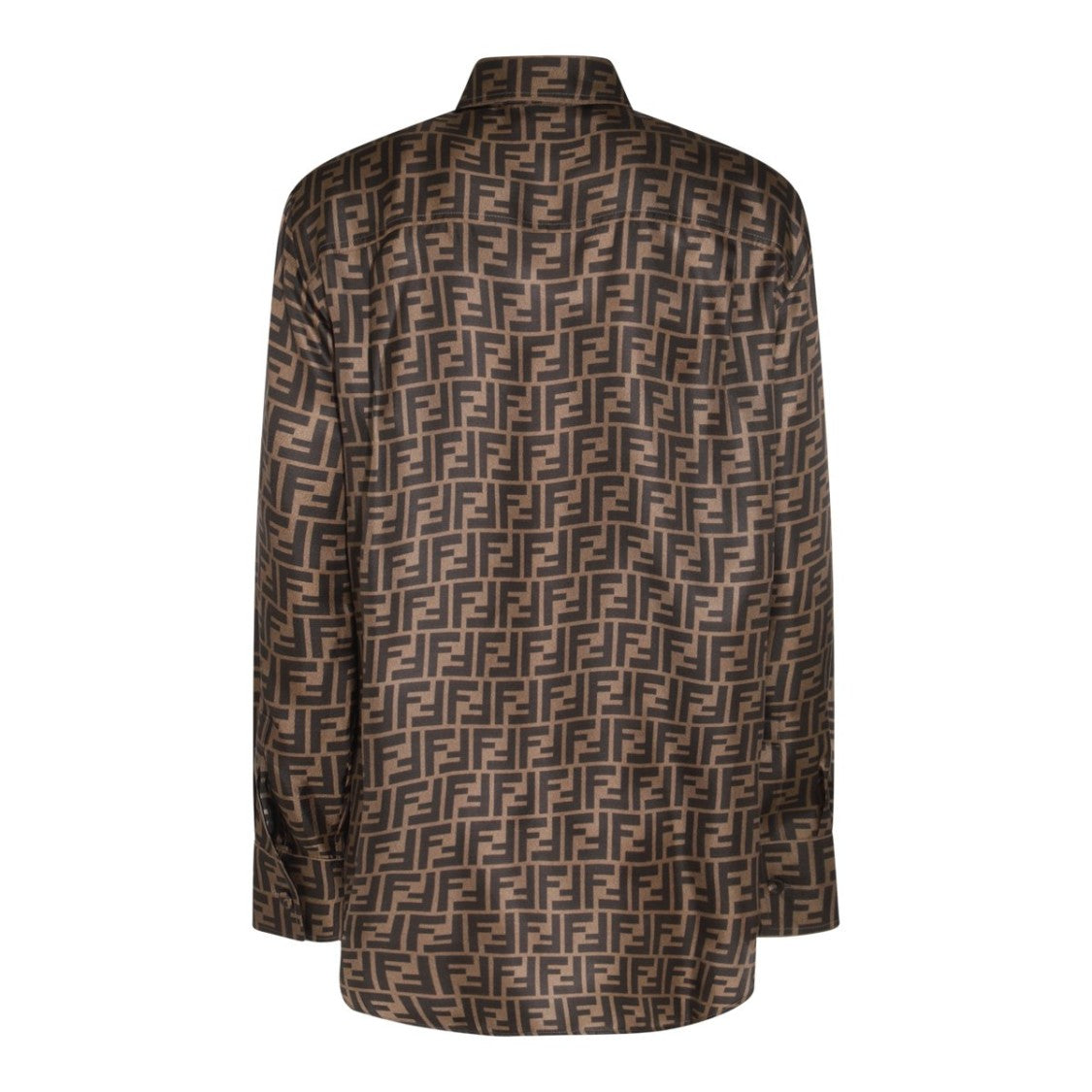 Fendi Tailored Brown Shirt With Structured Collar And Timeless Appeal