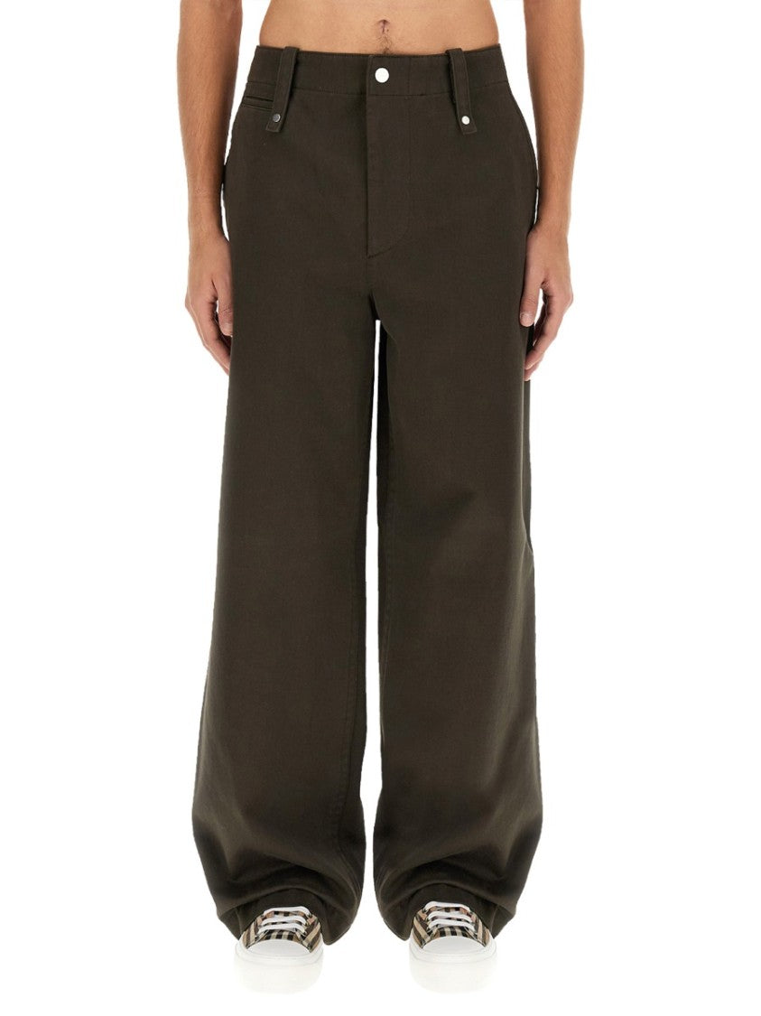 Burberry Wide-Leg Cotton Pants