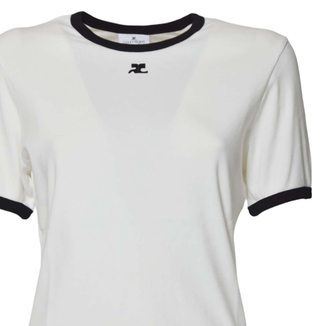 Courrèges Cotton Jersey T-Shirt With Contrasting Trim