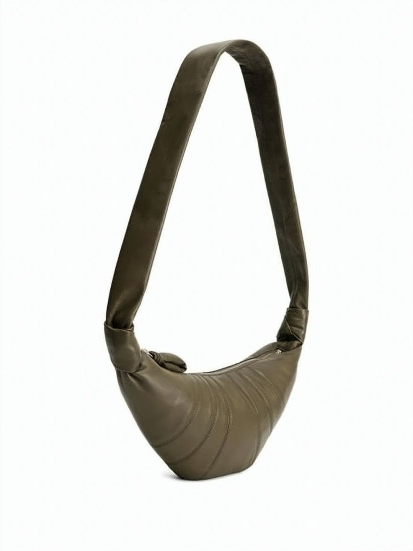 Lemaire Crescent-Shaped Shoulder Bag With Adjustable Strap And Zip Closure