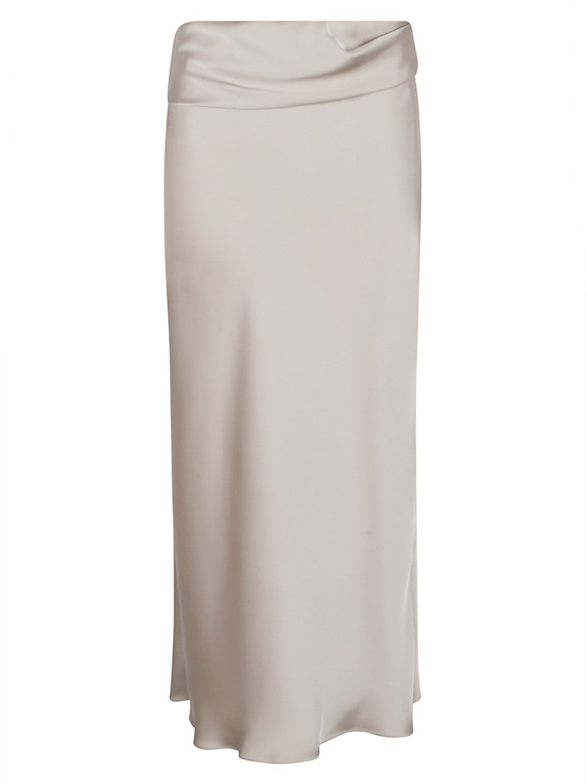 Patrizia Pepe High Waisted Draped Polyester Maxi Skirt