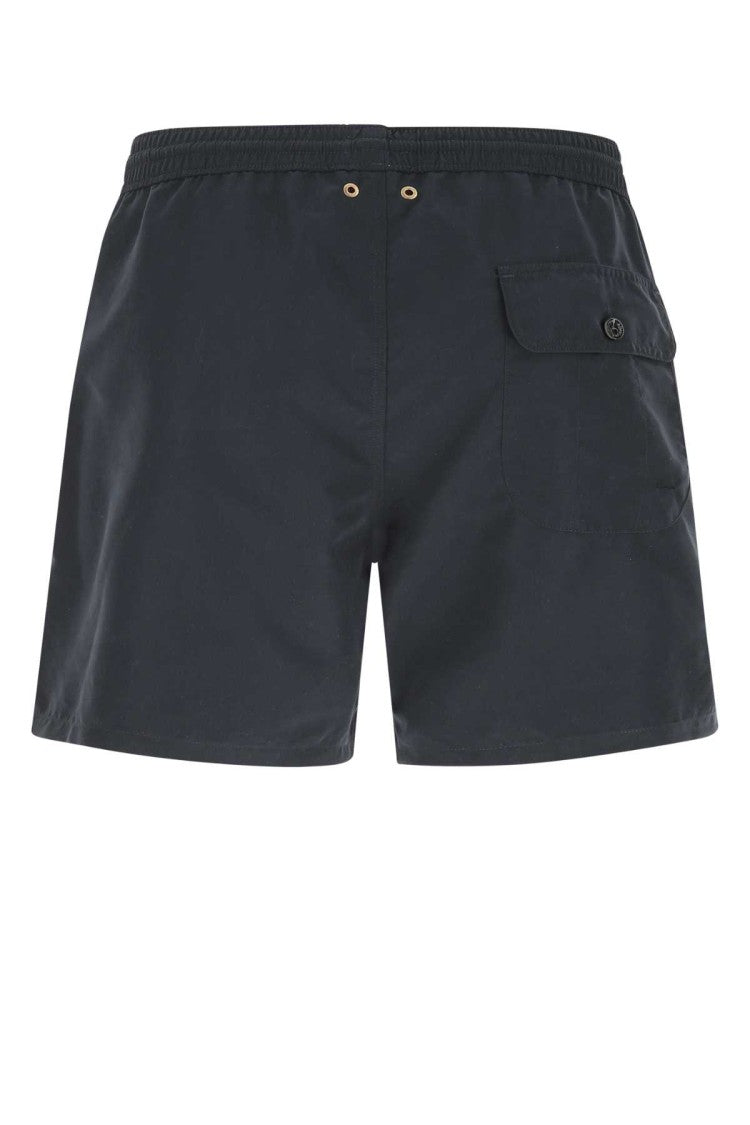Agnona Navy Blue Polyester Swimming Shorts
