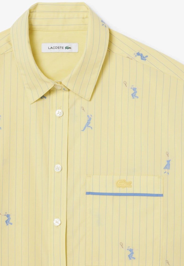 Lacoste Yellow Monogram Jacquard Oversized Shirt