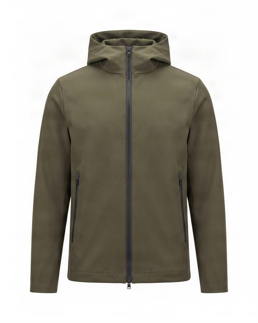 Woolrich Casual Jacket With Hood And Zippered Pockets