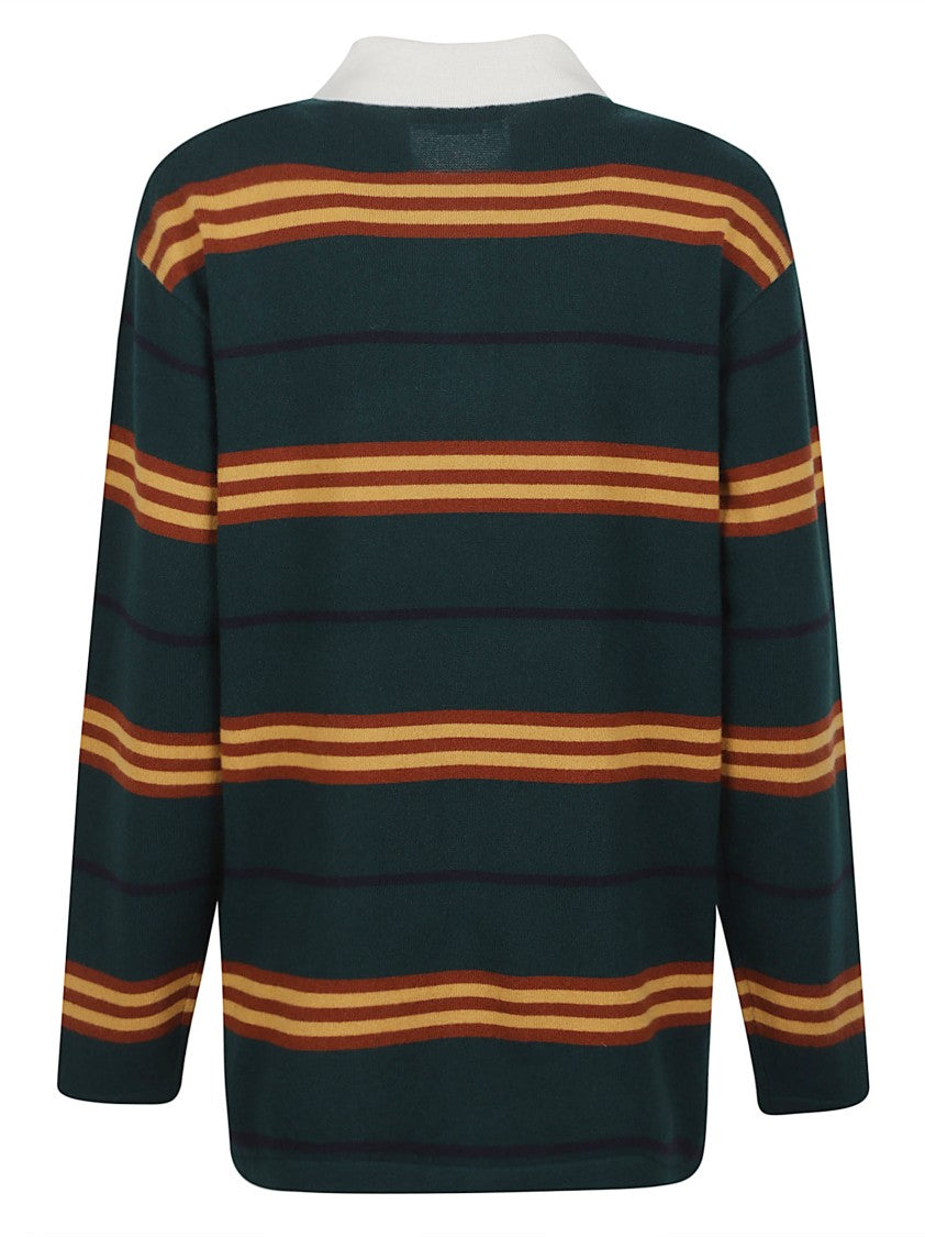 Guest In Residence Rugby Striped Cashmere Polo Shirt