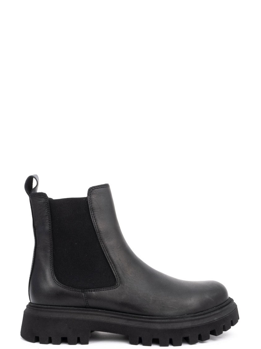 Sergio Moretti Black Ankle Boots With Elastic Side Panels
