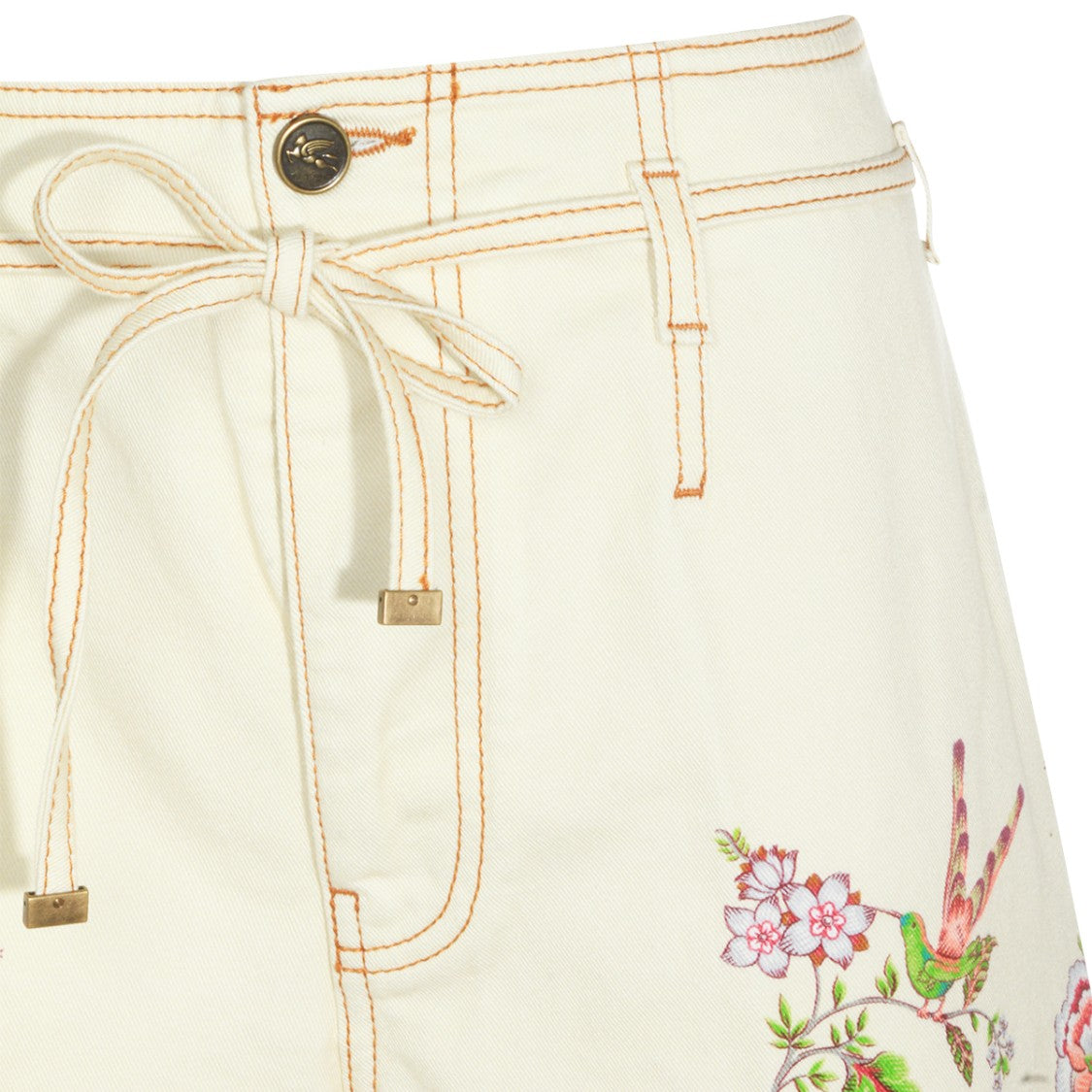 Etro Multicolor Floral Print Wide-Leg Jeans