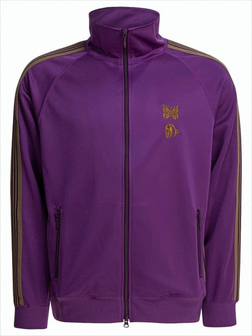Needles Purple Activewear Jacket With Contrasting Stripe Details