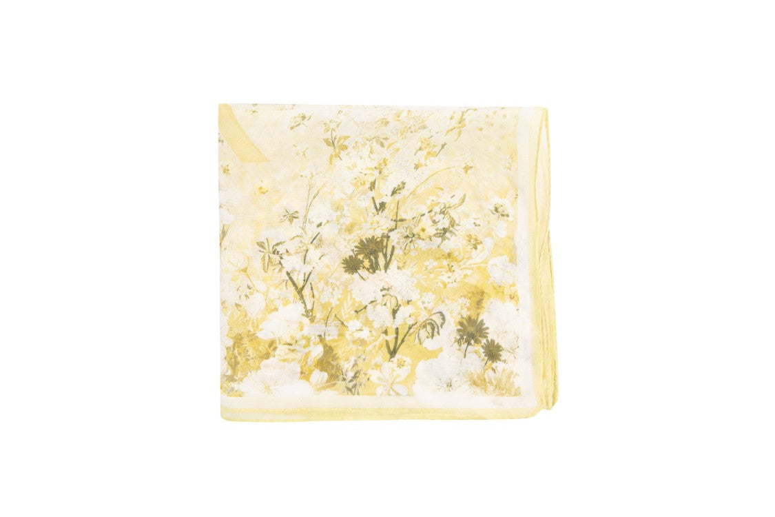 Saiid Kobeisy Tropical Flower Print Chiffon Silk Scarf