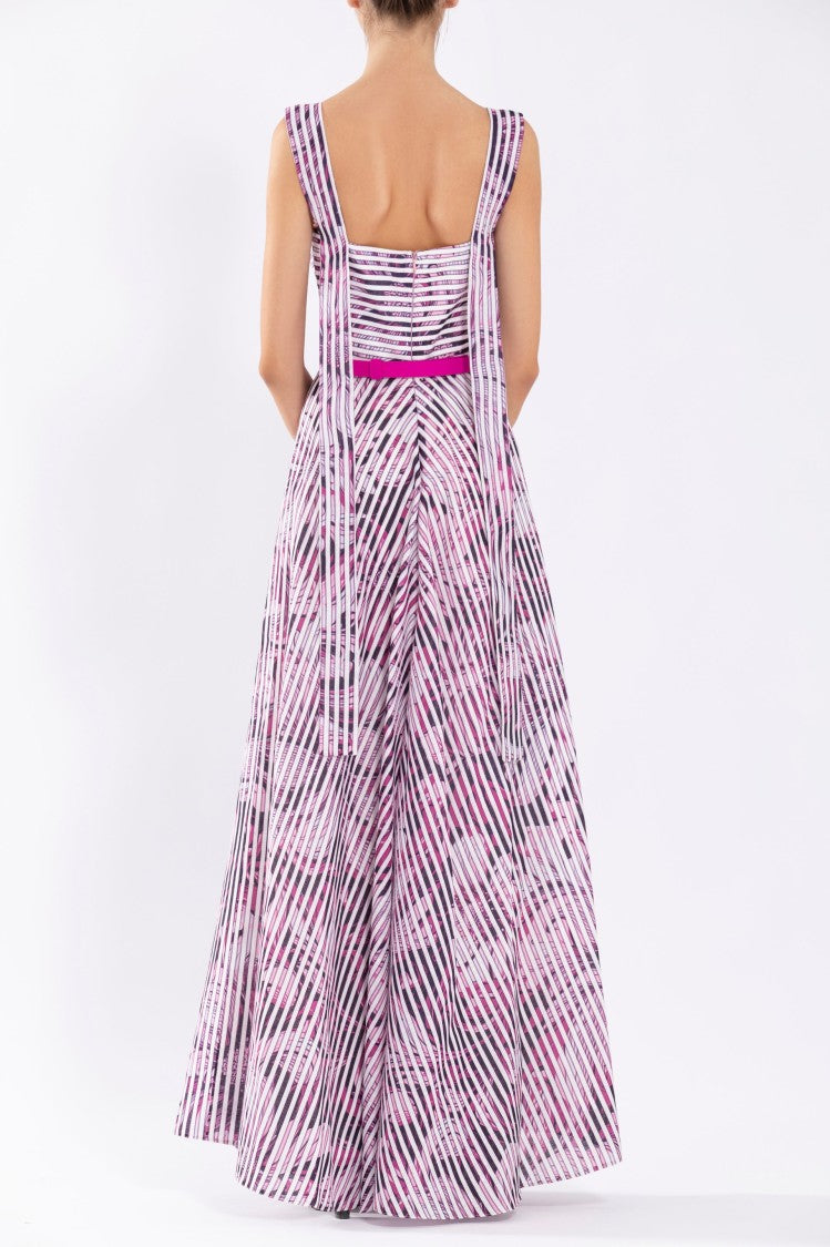Saiid Kobeisy Linen Dress With Striped Print