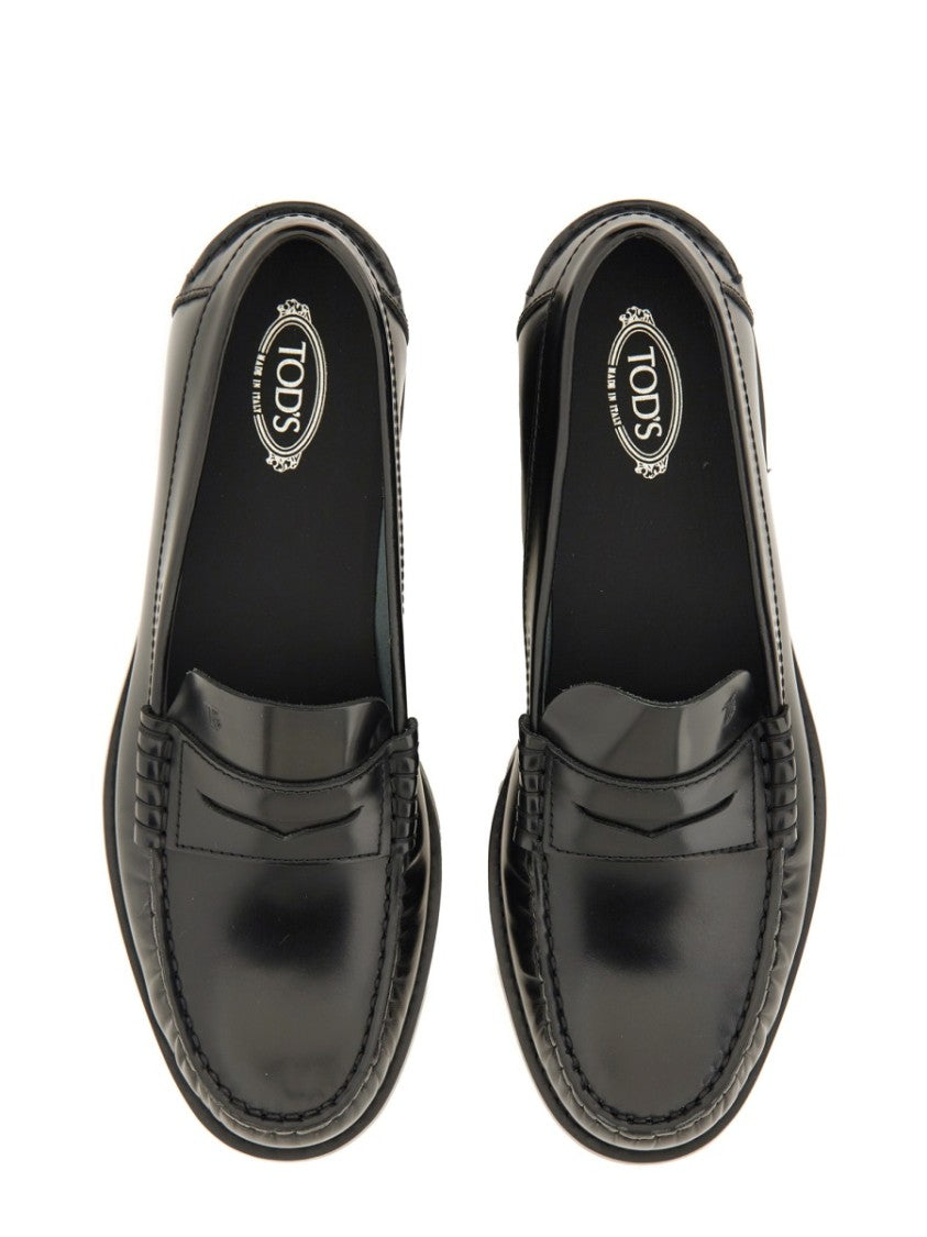 Tod's Polished Calf Leather Loafer With Classic Silhouette