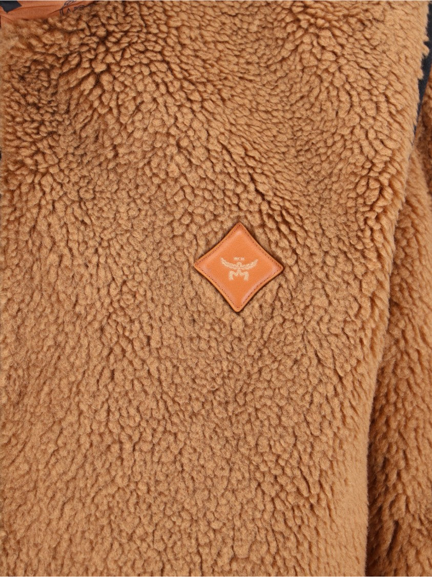 Mcm Plush Zip-Up Jacket With Teddy Texture