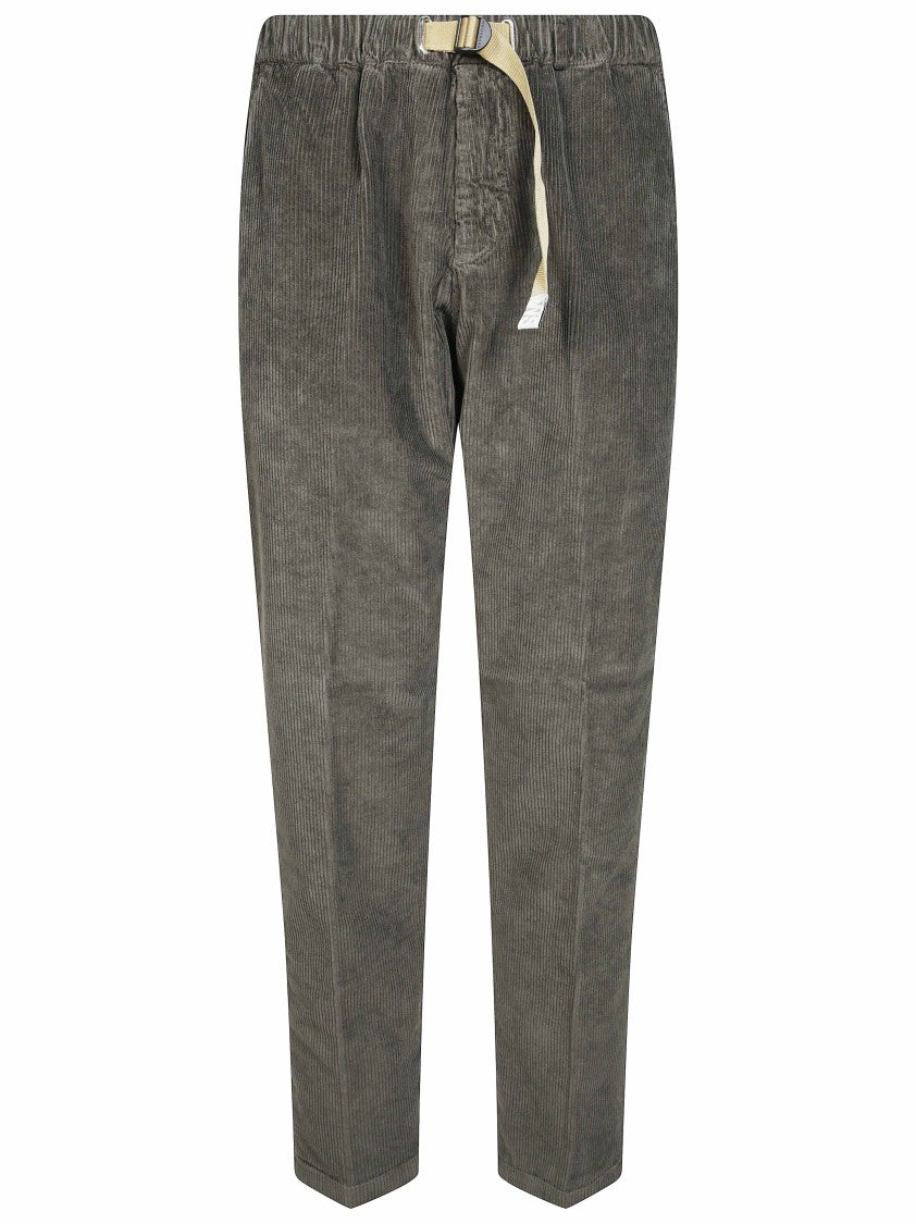 White Sand Corduroy Elastic Waistband Pants