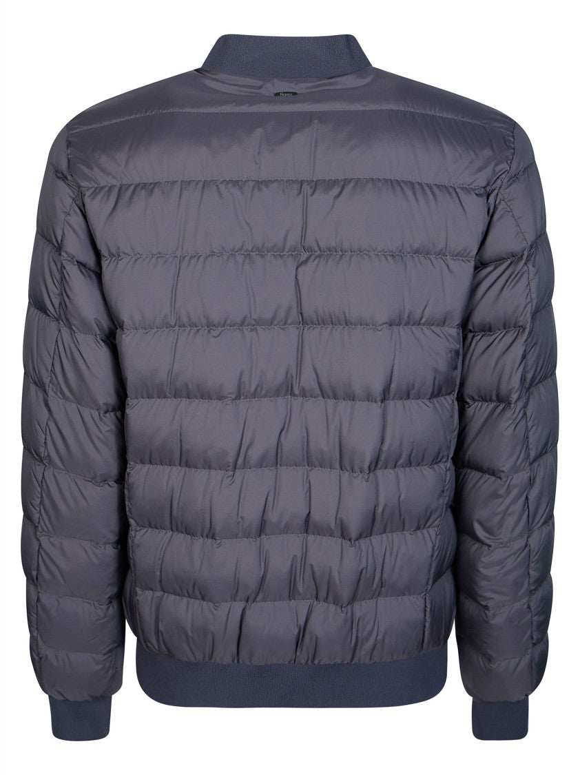 Herno Quilted Ribbed Trim Down Bomber Jacket