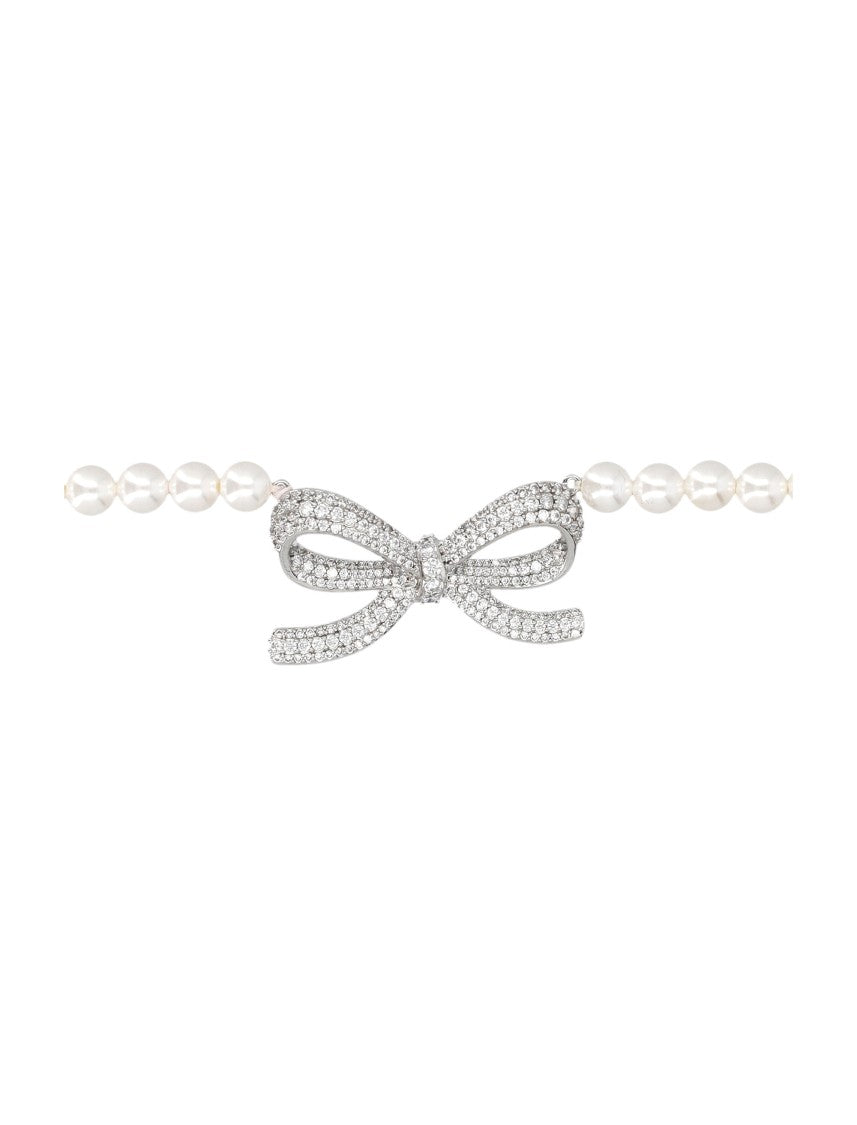 Self-Portrait Pearl Bow Necklace