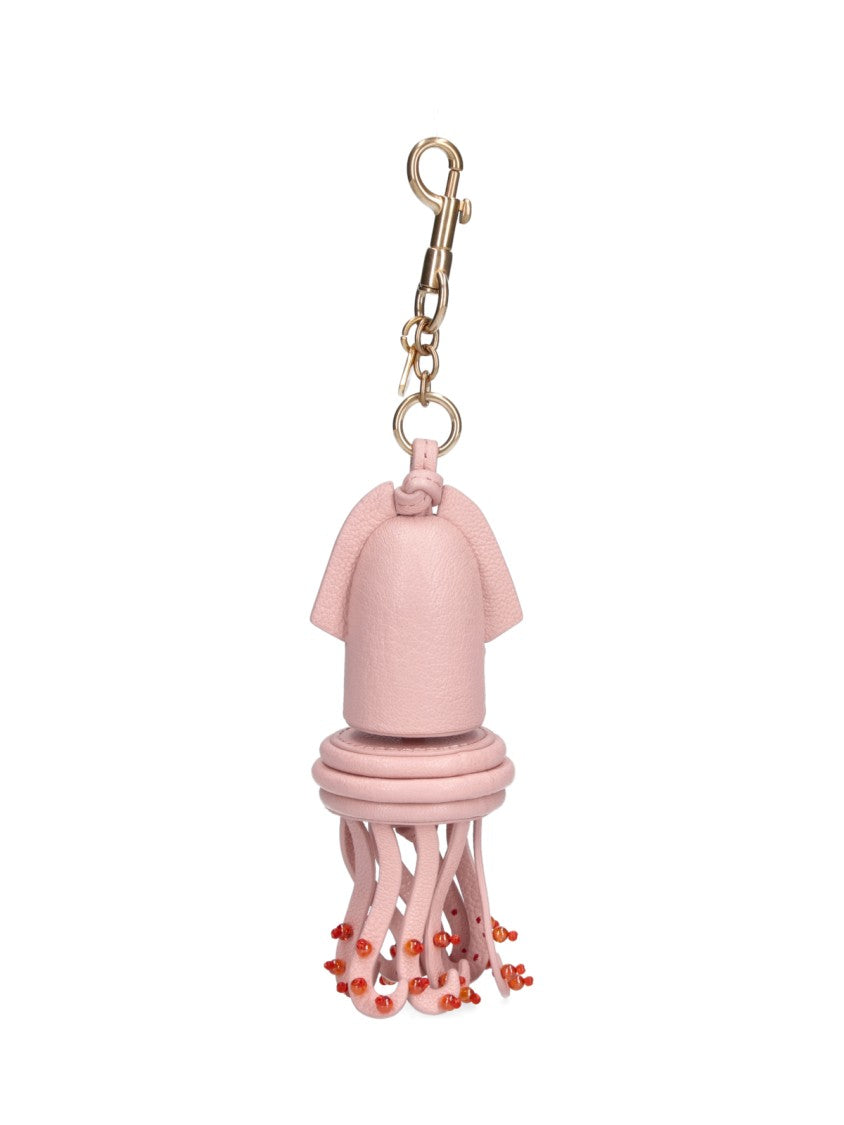 Anya Hindmarch Pink Squid Goat Leather Key Charm