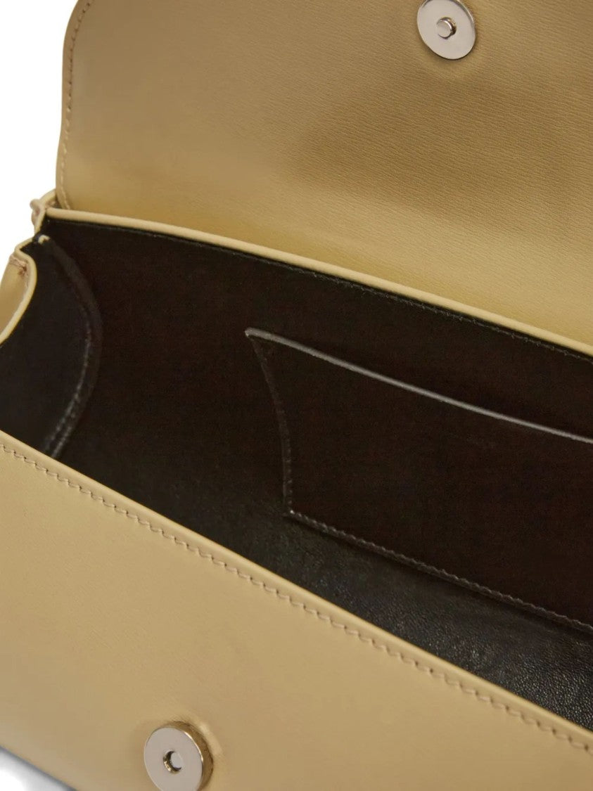 Jil Sander Cream Gold Hardware Leather Shoulder Bag
