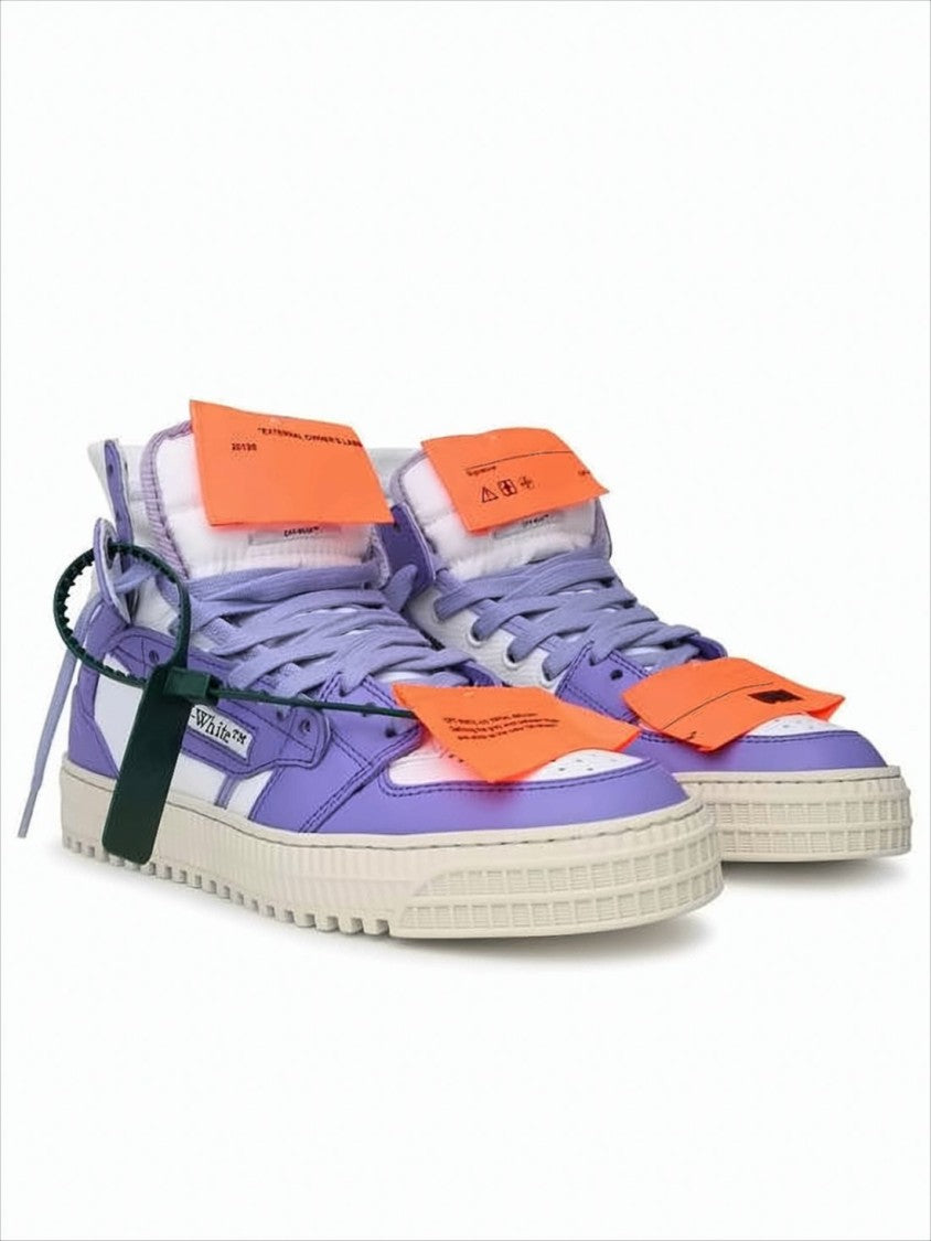 Off-White High-Top Off-White Sneakers With Bold Motifs And Unique Accents