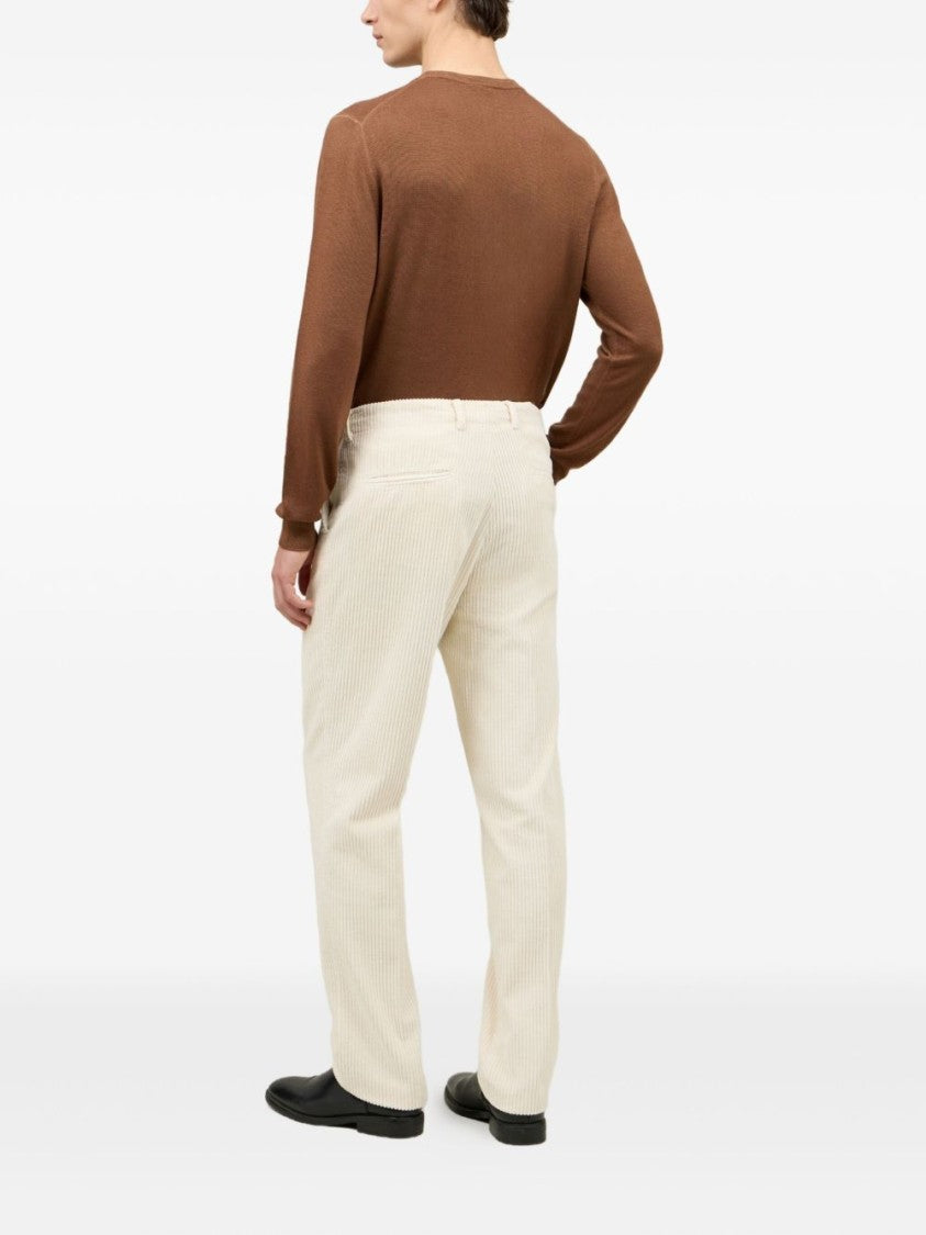 Boglioli Wide Wale Corduroy Trousers With Straight Leg