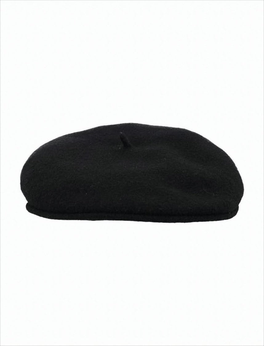 Marine Serre Classic Black Wool Beret With Crescent Moon Emblem
