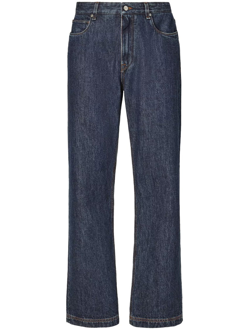 Fendi Regular Ff Padded Dark Indigo Jeans
