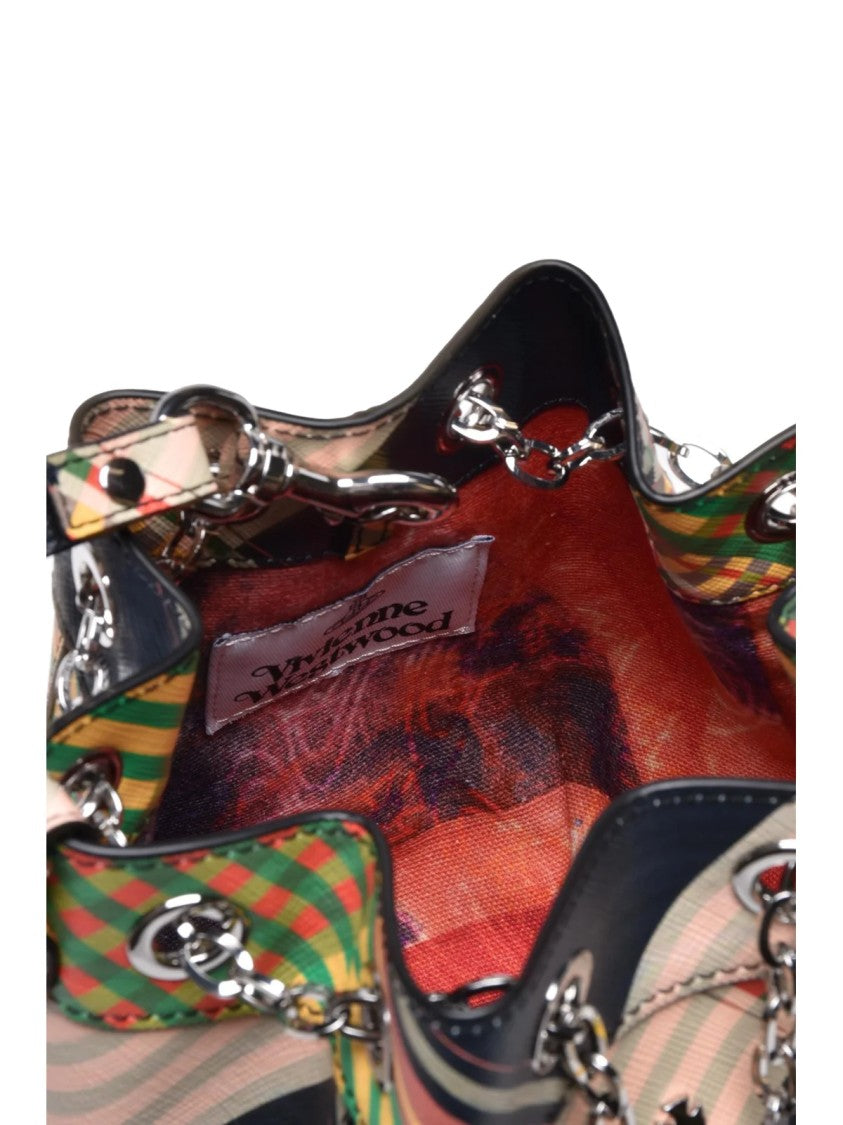 Vivienne Westwood Multicolor Polyurethane Plaid Bucket Bag