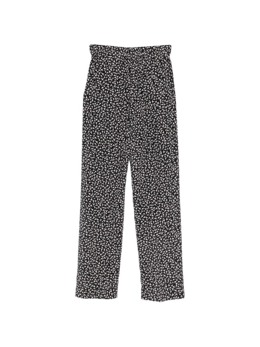 Dries Van Noten Black Print Elasticated Waistband Trousers