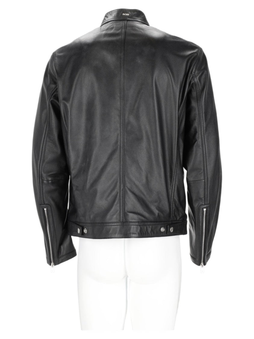 Boss Smooth Lamb Leather Black Sports Jacket