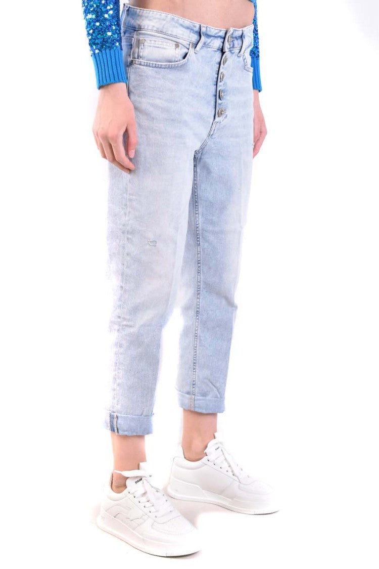 Dondup Light Denim Cropped Jeans Rolled Cuffs
