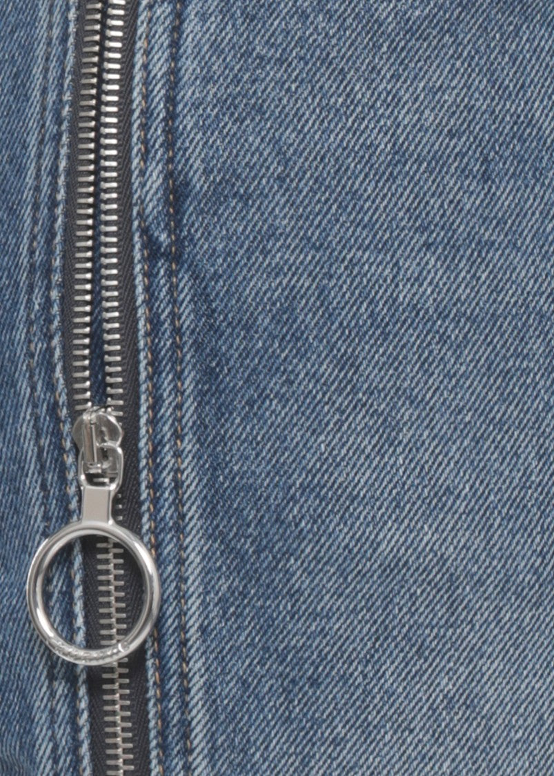 Rabanne Blue Cotton Side-Zip Jeans