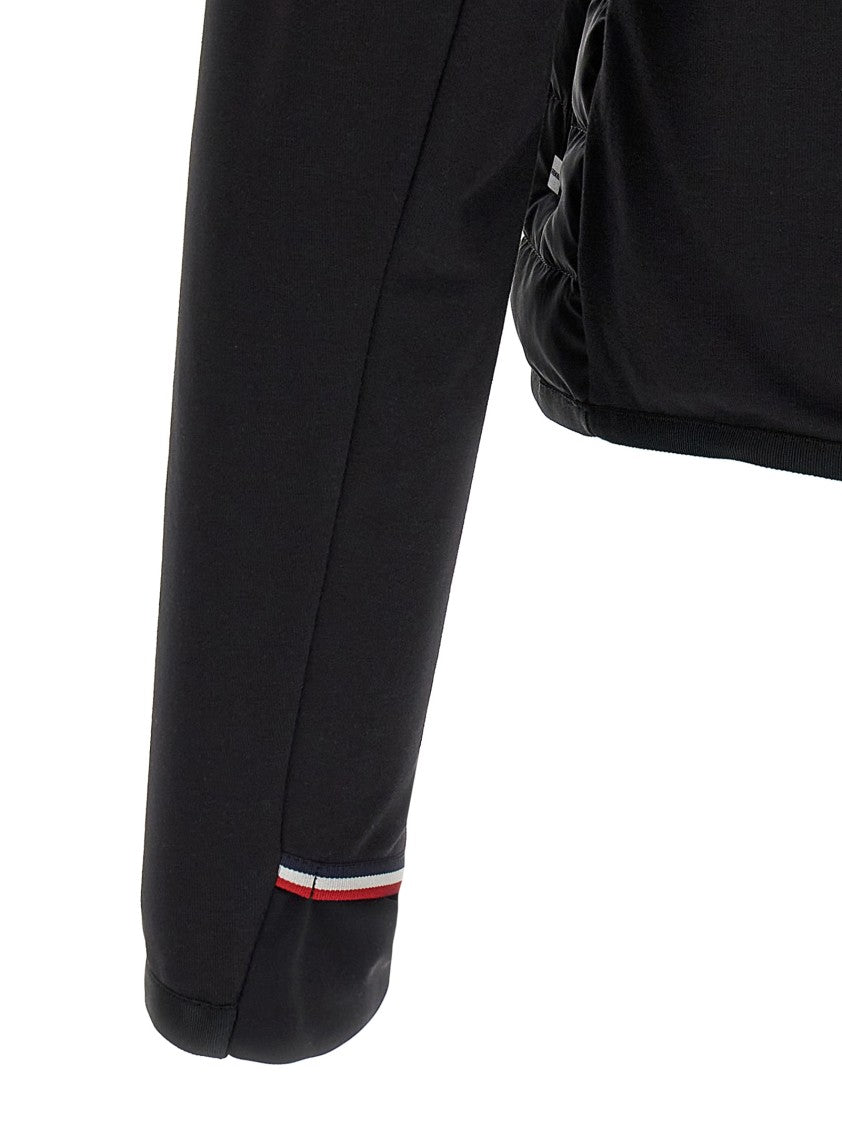 Moncler Grenoble Feather-Padded Cotton Blend Hoodie With Logo Accents