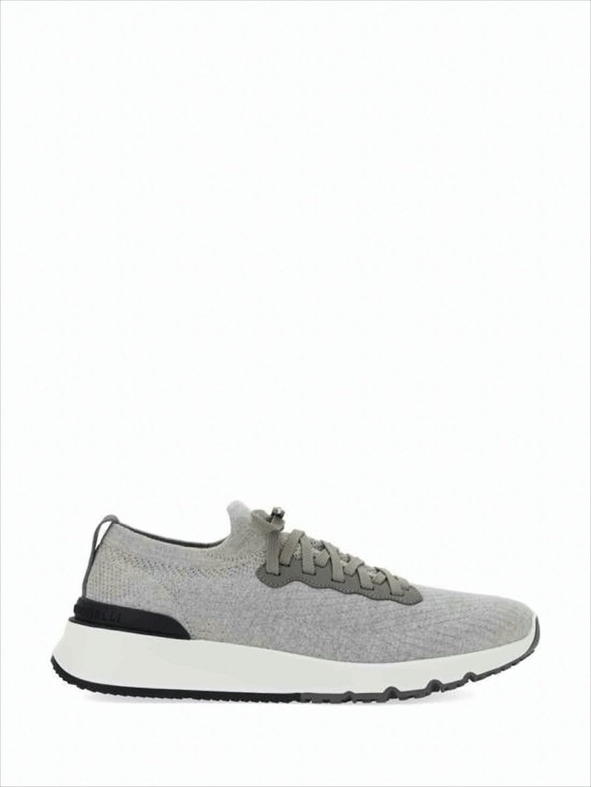 Brunello Cucinelli Knitted Cotton Low-Top Sneakers