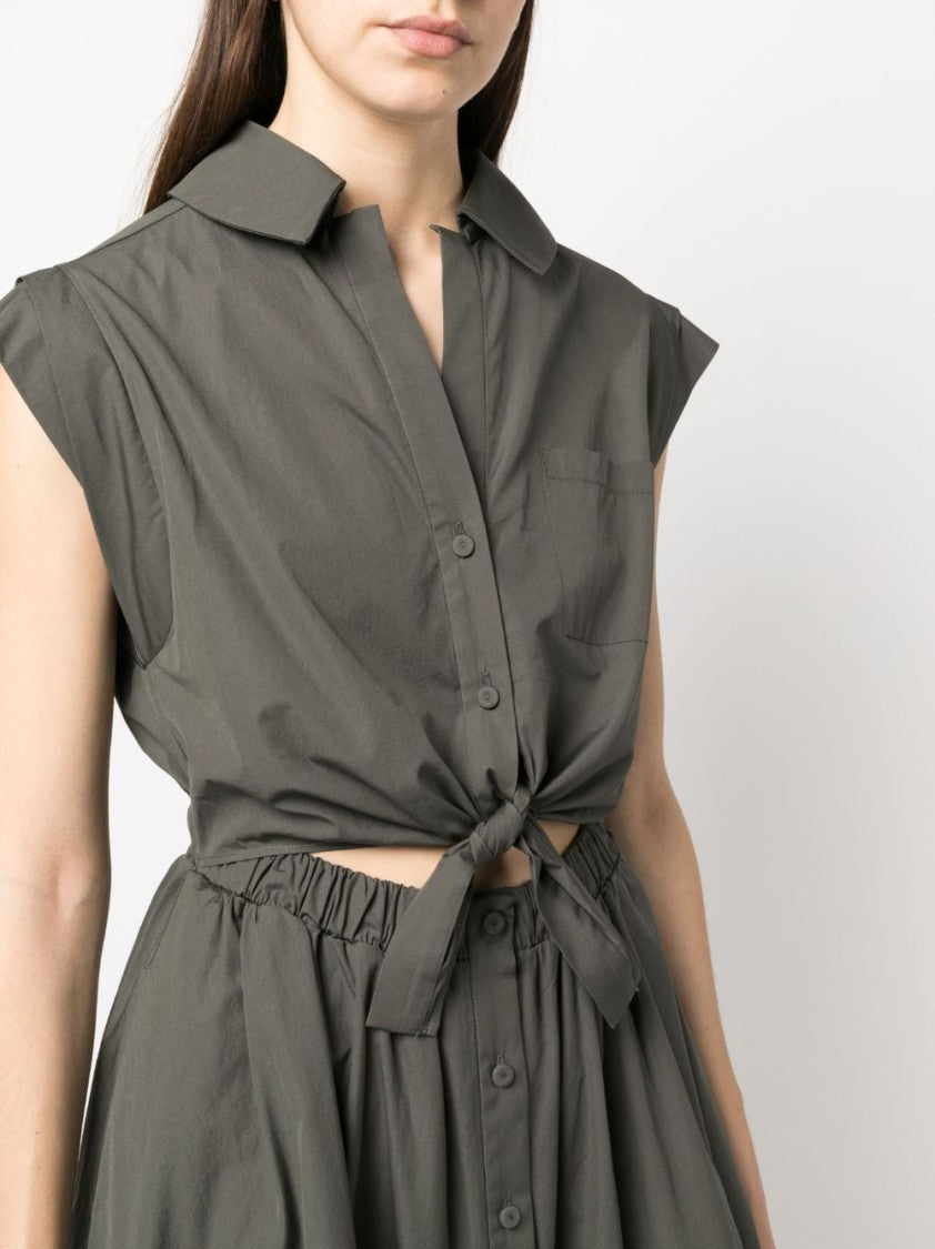 Lorena Antoniazzi Lace-Up Midi Cotton Dress