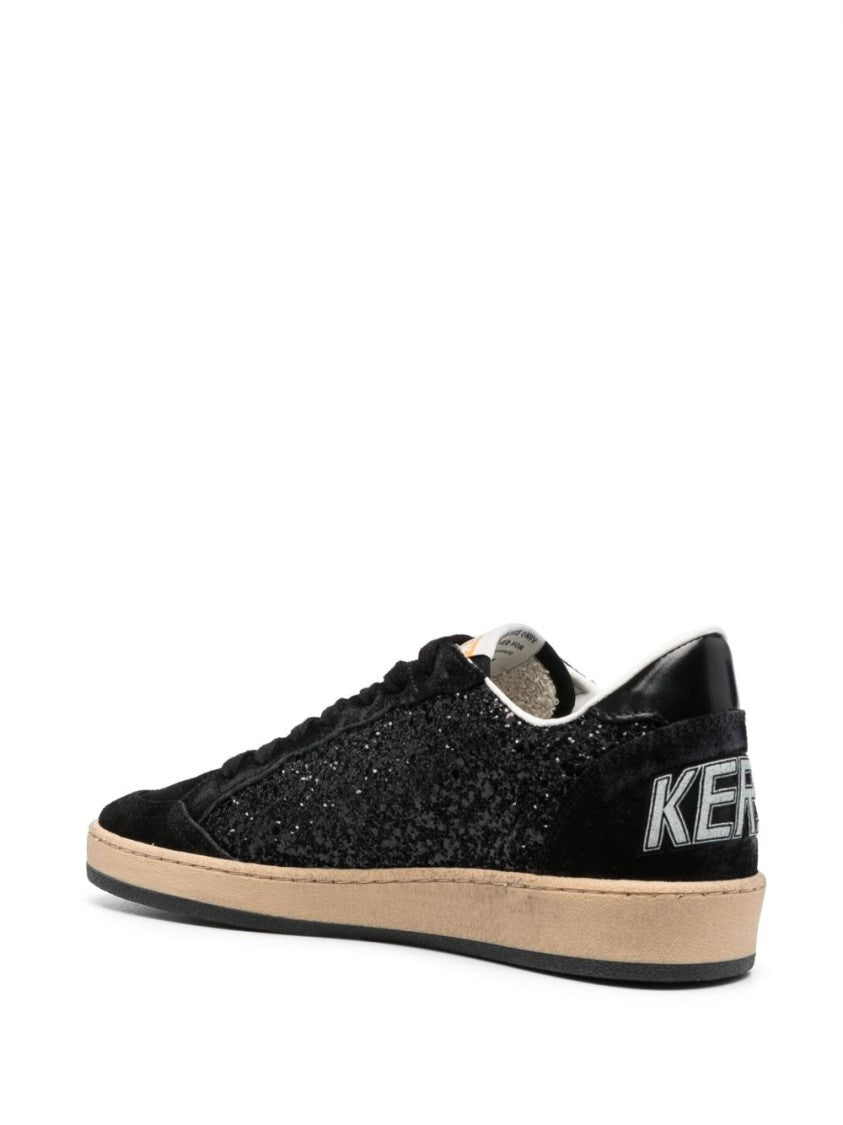 Golden Goose Low-Top Black Sneakers With Glittery Finish
