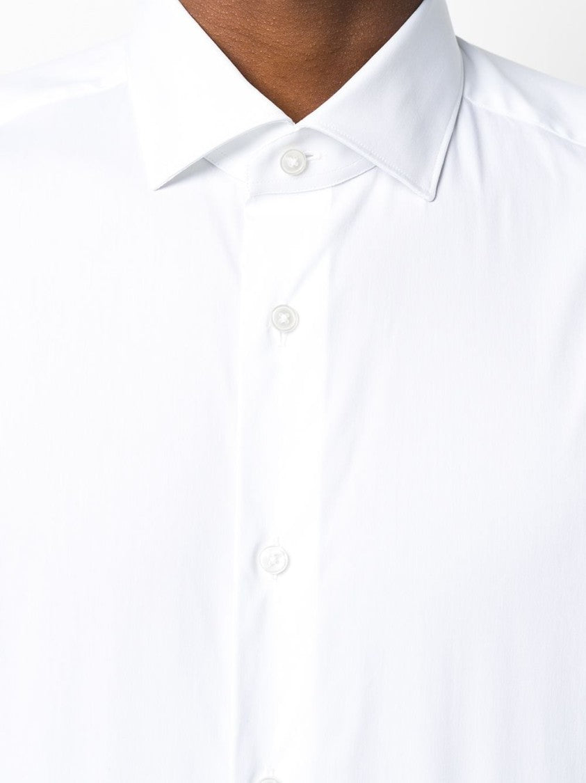 Xacus Slim Fit White Cotton Shirt