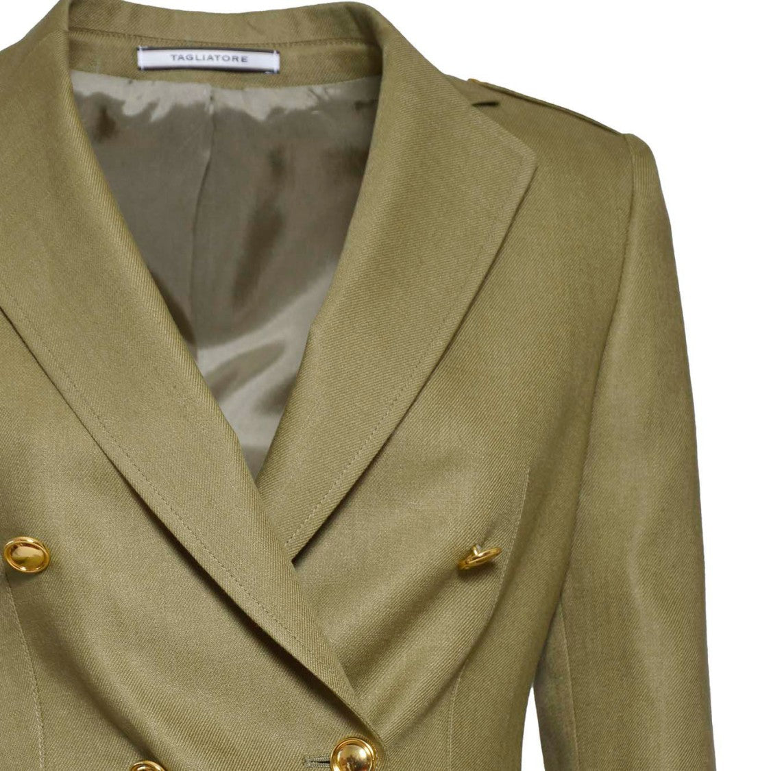 Tagliatore J-Darlene Double Breasted Jacket In Army Green Linen