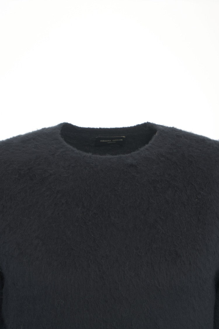 Roberto Collina Brushed Fabric Sweater With Classic Crew Neck