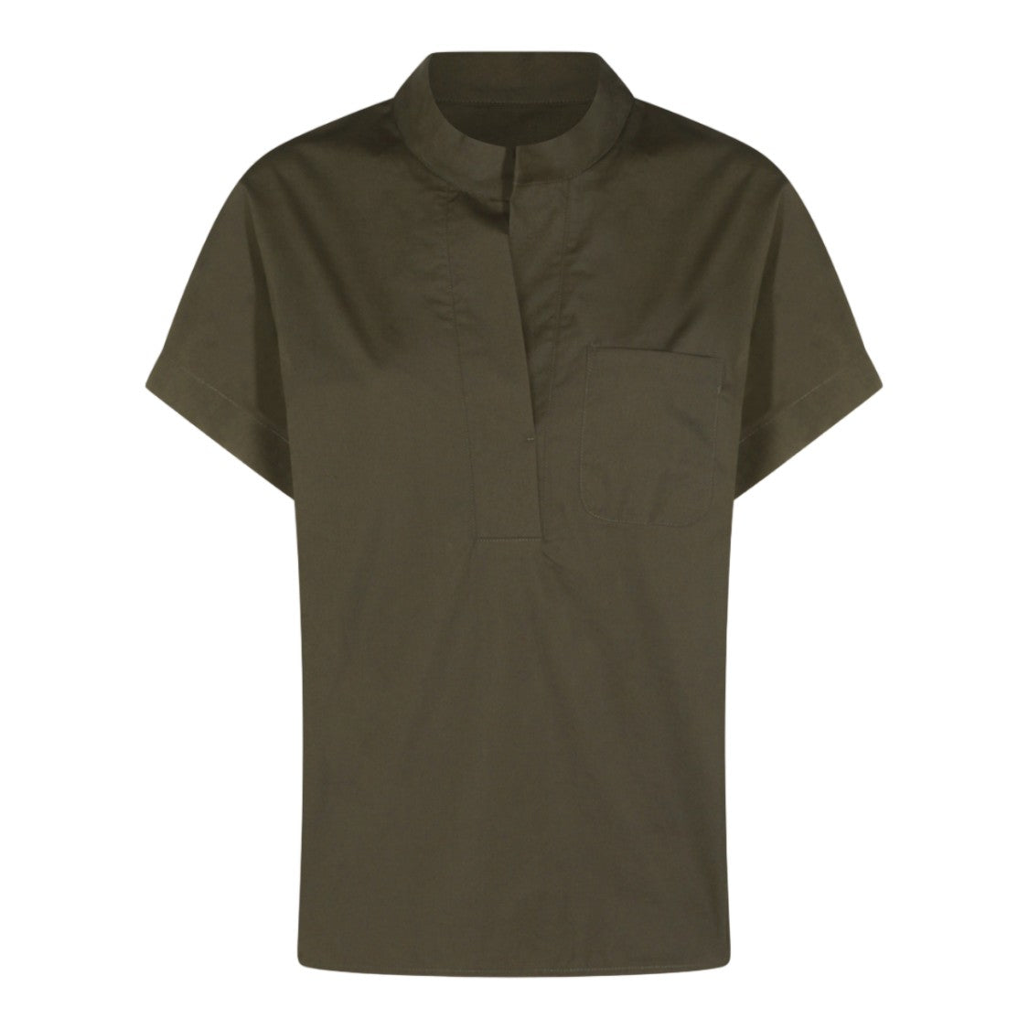 Nine In The Morning Stand Collar Shirt With Partial Placket