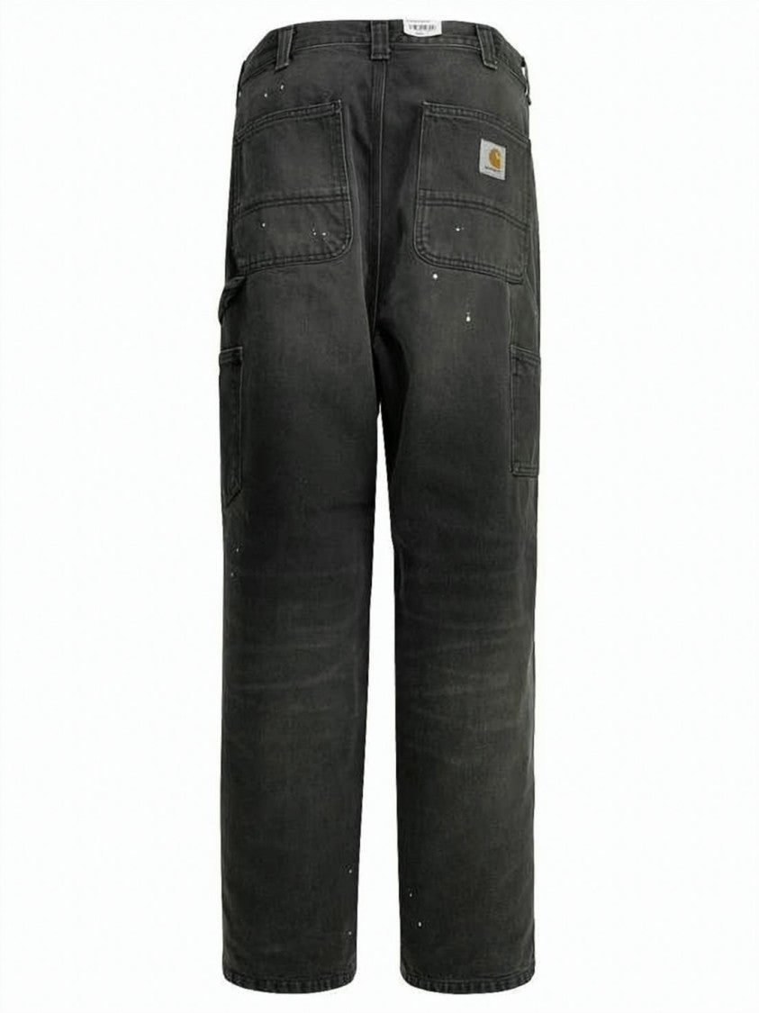 Carhartt Wip Relaxed Straight-Leg Denim Pants With Subtle Paint Splatter