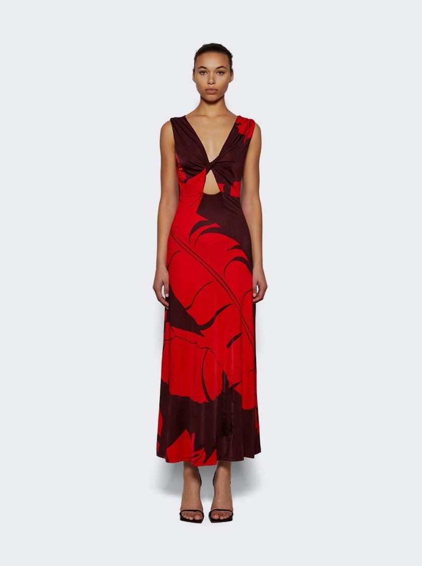 Johanna Ortiz Deep Heart Dress Red
