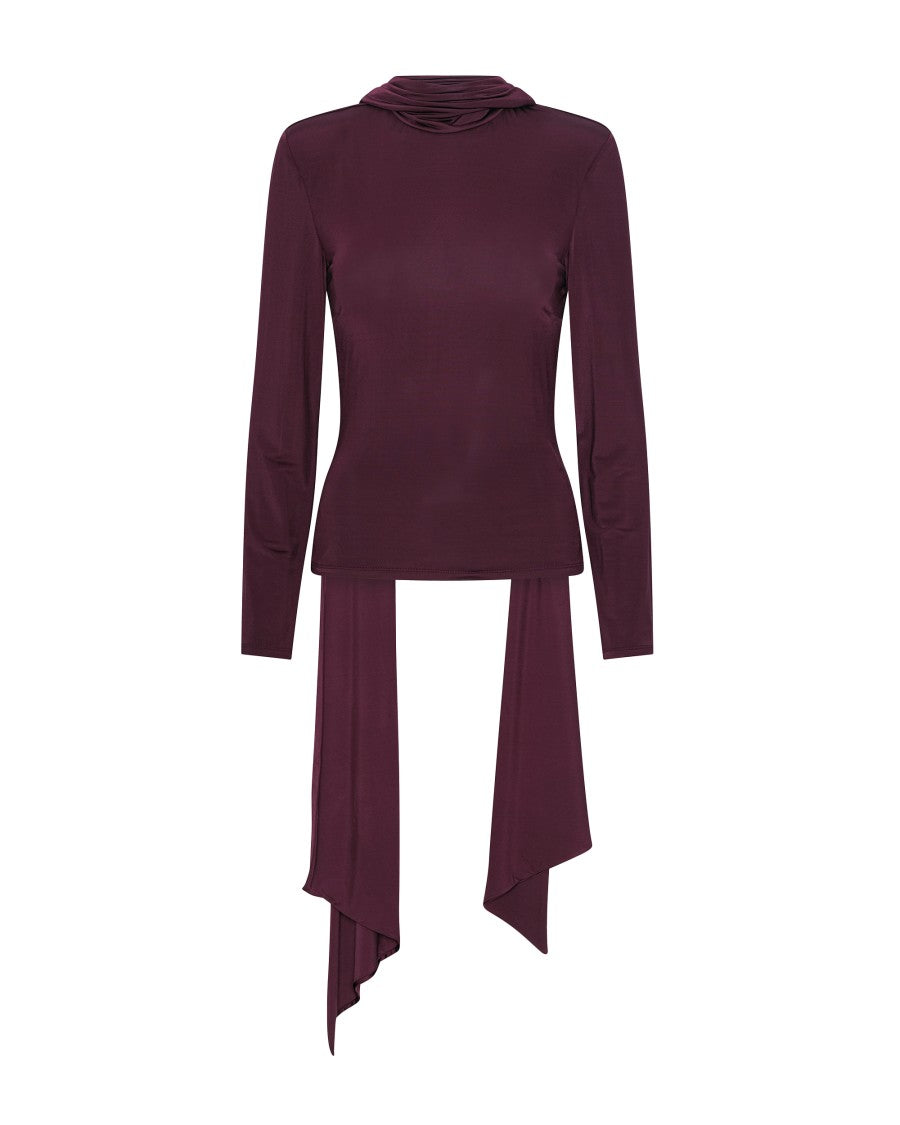Rotate Winetasting Scarf Detail Viscose Top