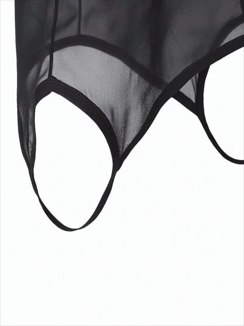 Fendi Fitted Midi Dress With Sheer Handkerchief Hemline