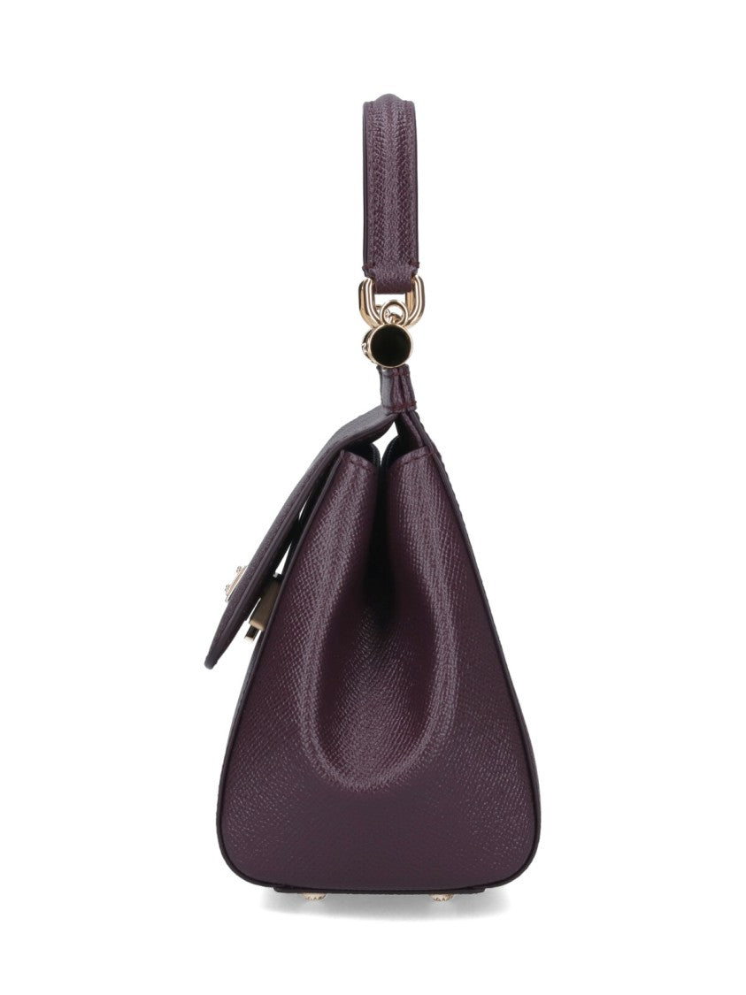 Dolce & Gabbana Sicily Wine Red Small Calfskin Shoulder Bag