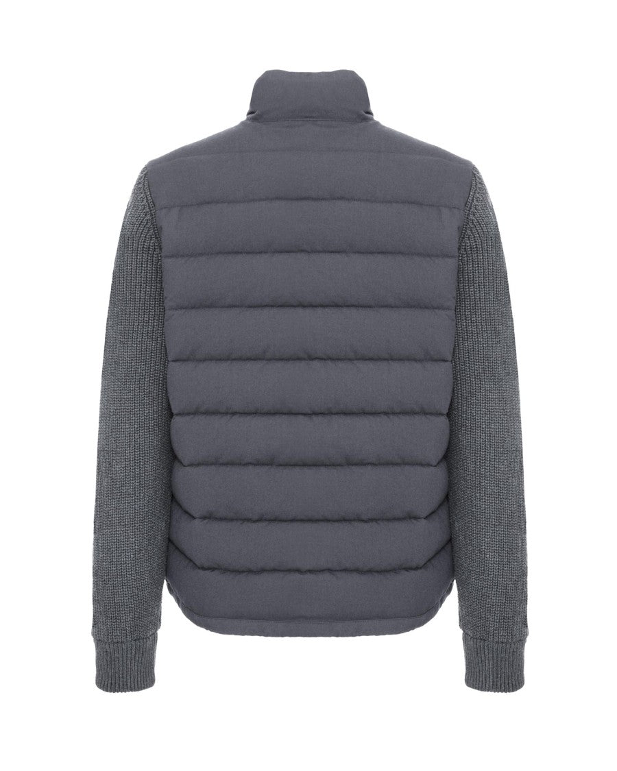Colmar Navy Padded Wool-Blend Zip Hybrid Down Jacket