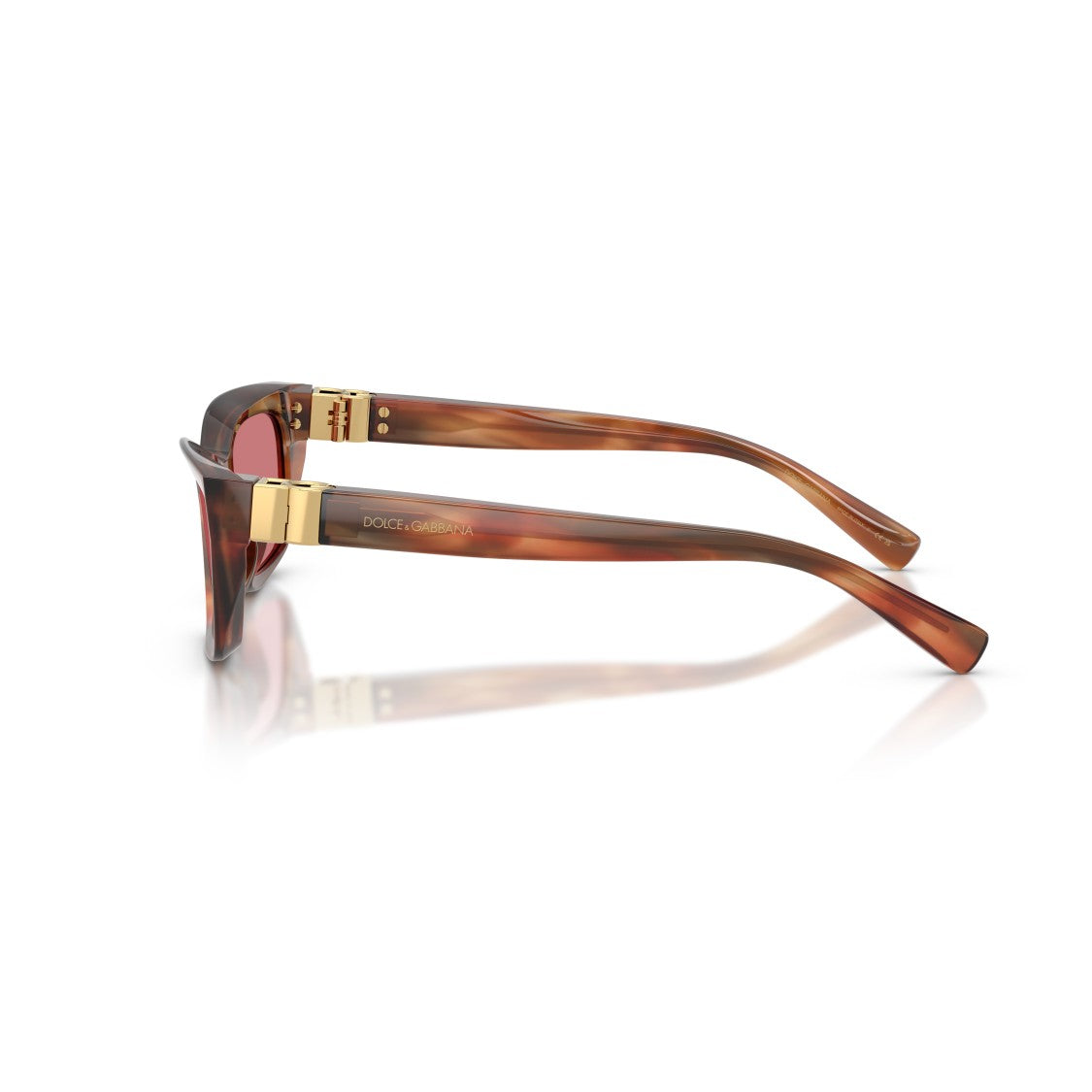 Dolce & Gabbana 0Dg4532 Rectangular Tortoiseshell Sunglasses With Rose Lenses