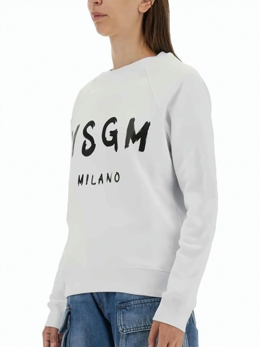 Msgm Relaxed Fit Long-Sleeve T-Shirt With Bold Graphic Print