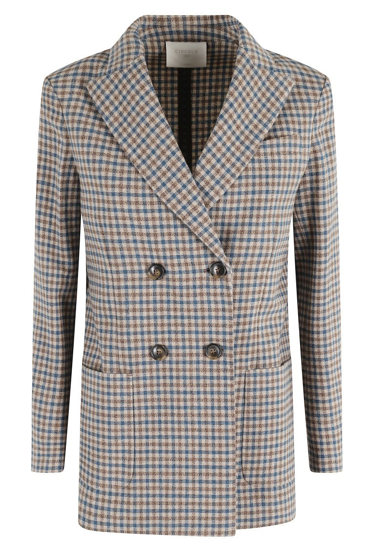 Circolo 1901 Check Pattern Double-Breasted Jacket